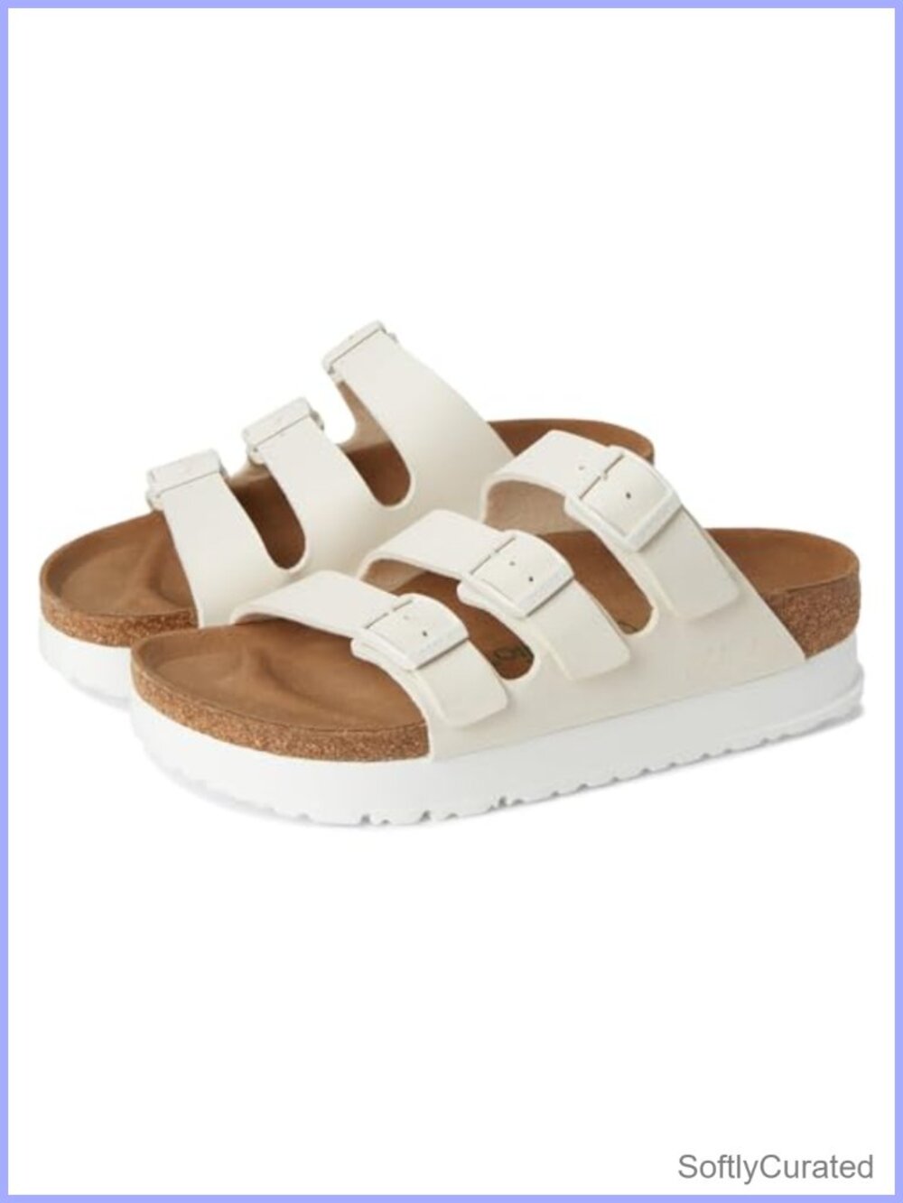 Womens Florida Platform Vegan Synthetic Buckle Sandals Comfort Slide